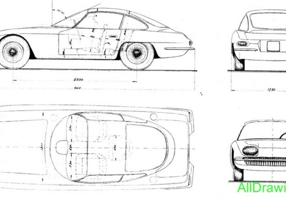 Lamborghini 350 GT - drawings of the car